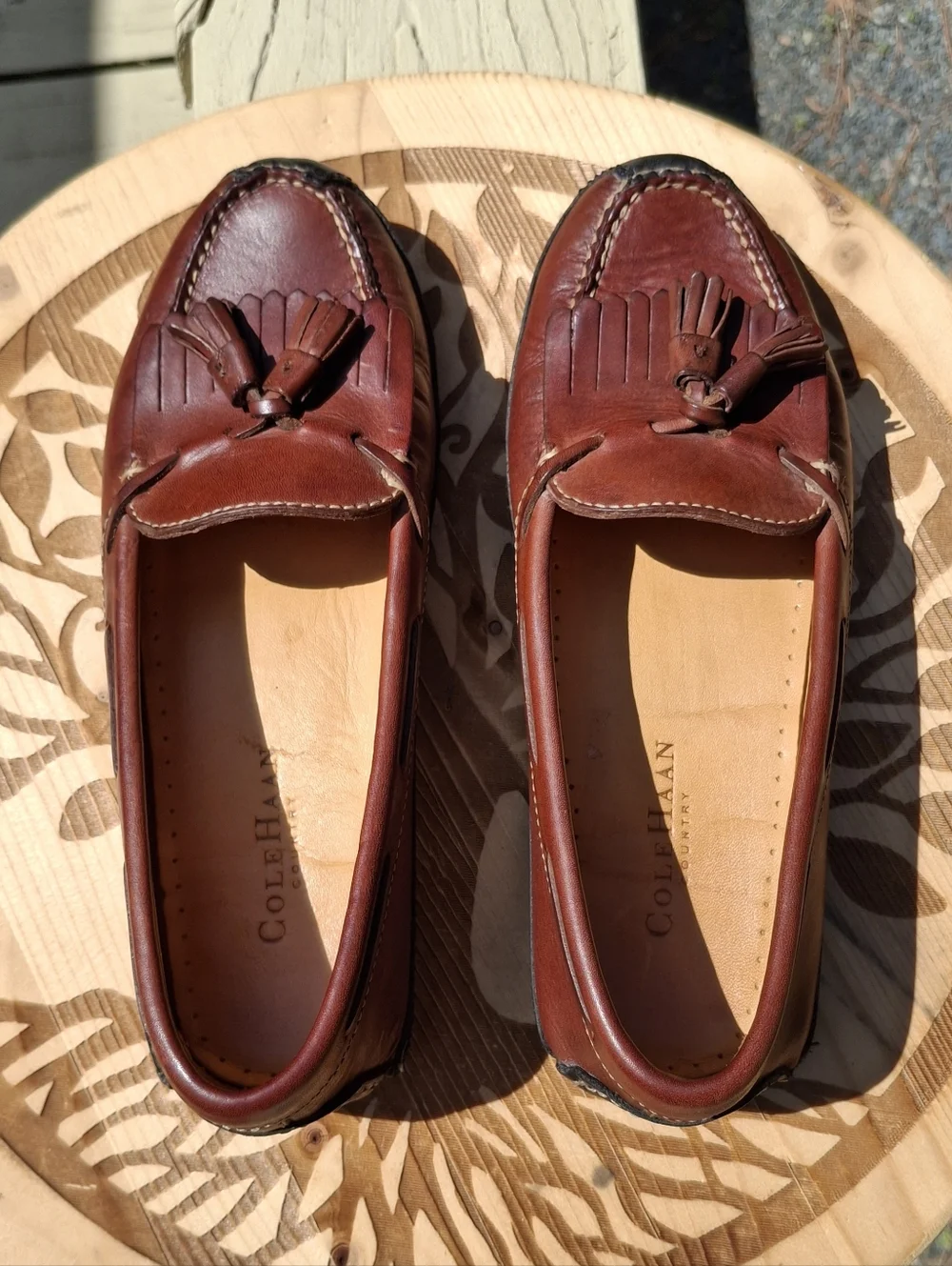 Vintage Men's Cole Haan Country Tassel Kiltie Brown Leather Loafers Size 6.5